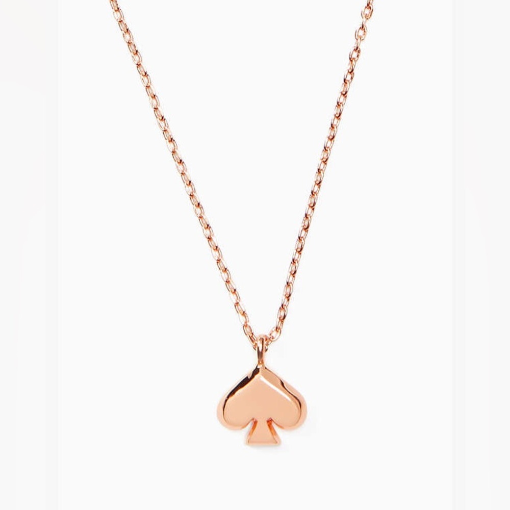 NWT Women’s KATE SPADE Everyday Spade Metal Mini Pendant Rose Gold Necklace